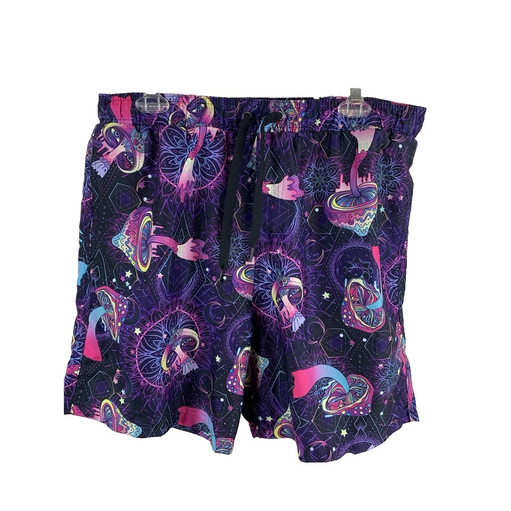 Fresh prints of Bel-Air men's swim‎ trunks XL purple space mushroom planetary